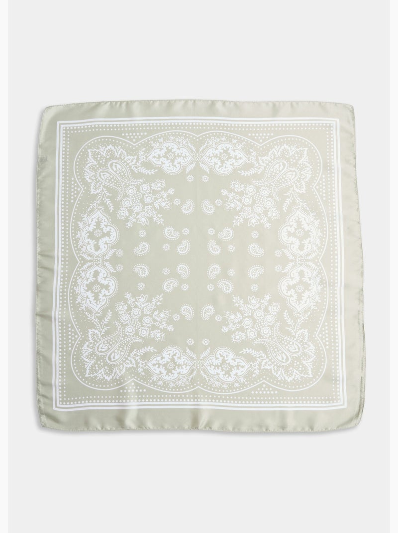 Pañuelo cuadrado de satén, patrón de bandana 2 - AFIBEL Verde - Kiabi