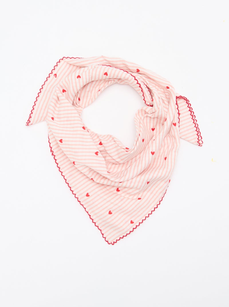Pañuelo cuadrado estampado Rosa - Kiabi