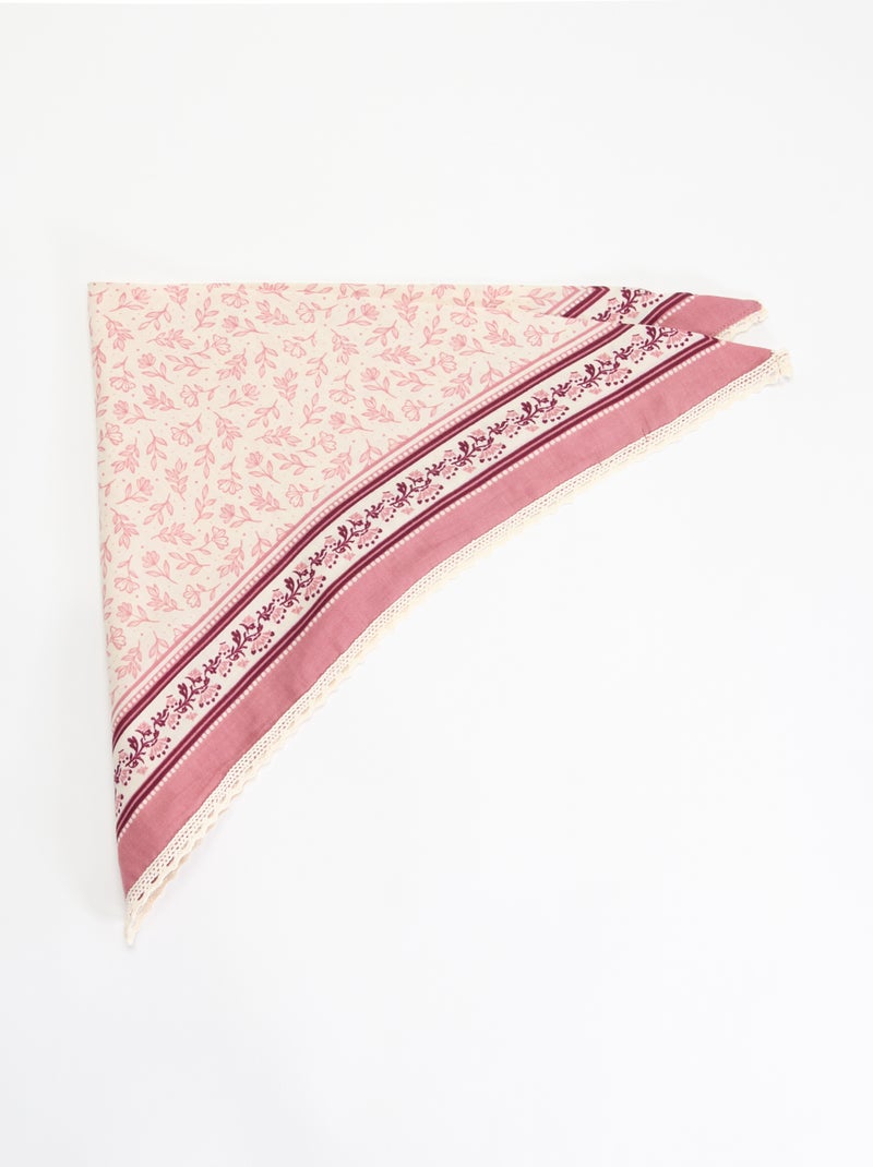 Pañuelo cuadrado estampado Rosa - Kiabi