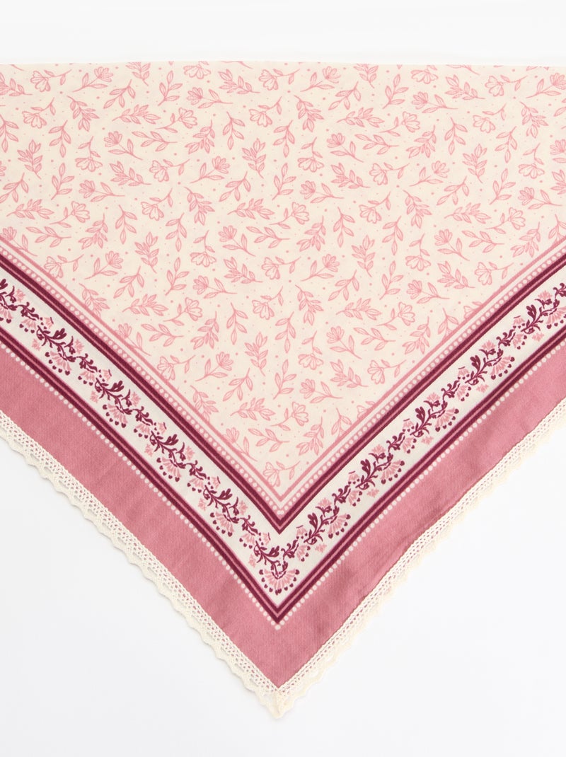 Pañuelo cuadrado estampado Rosa - Kiabi