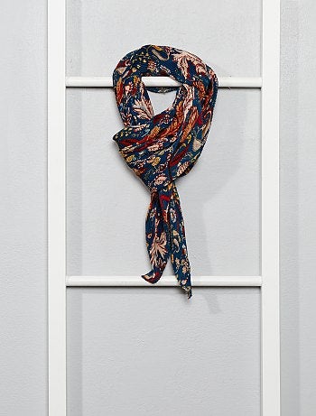 Pañuelo cuadrado plisado con flores - Kiabi