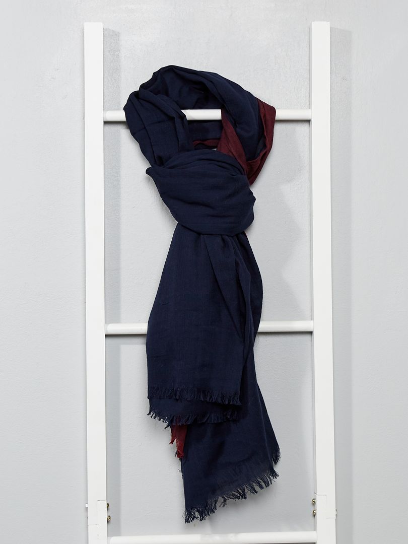 Pañuelo de algodón bicolor azul - Kiabi