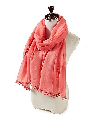Pañuelo de algodón rosa claro Elvia