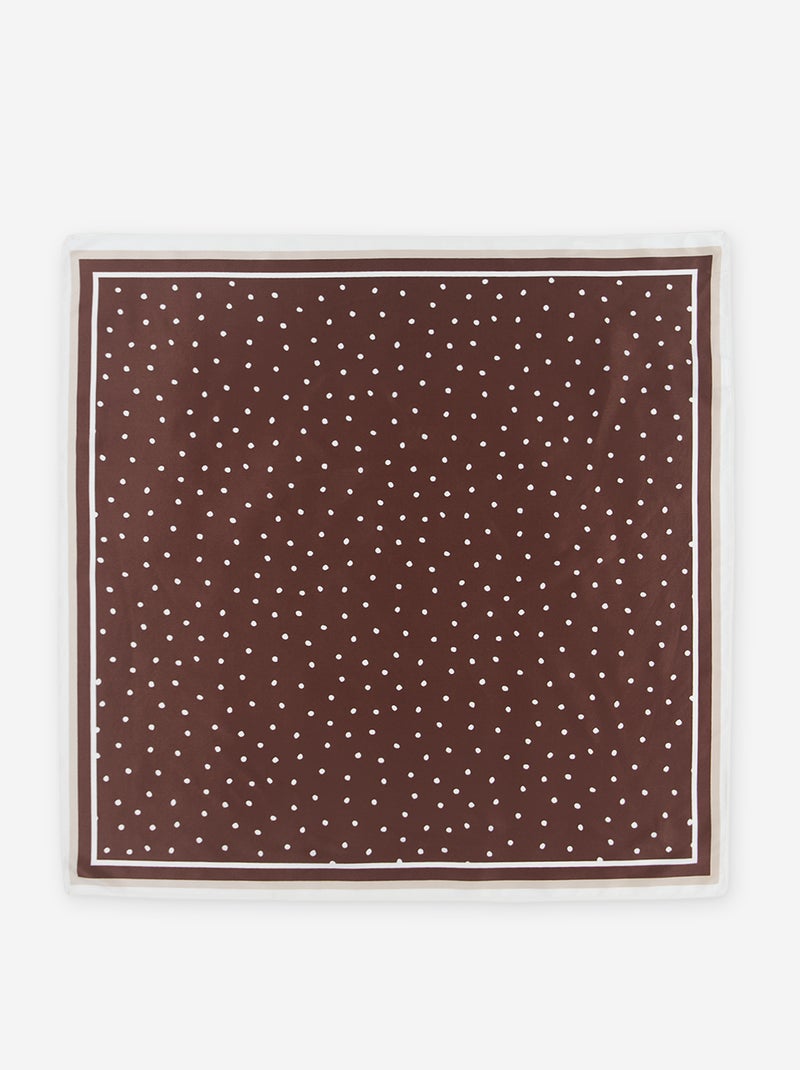 Pañuelo de raso fantasía (65x65 cm) Marron - Kiabi