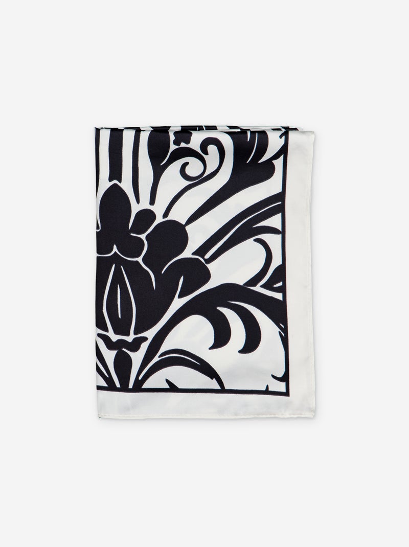 Pañuelo de satén fantasía (65x65 cm) Negro - Kiabi