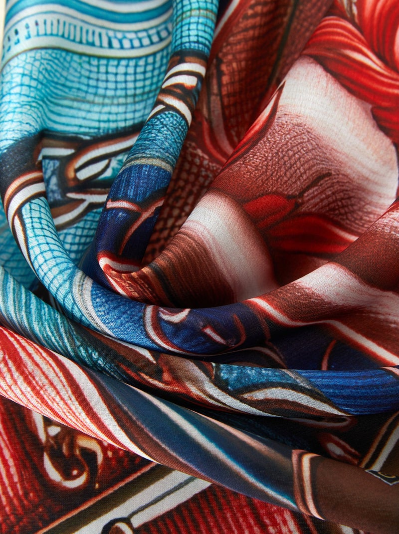 Pañuelo de seda Big Belts Rosa - Kiabi