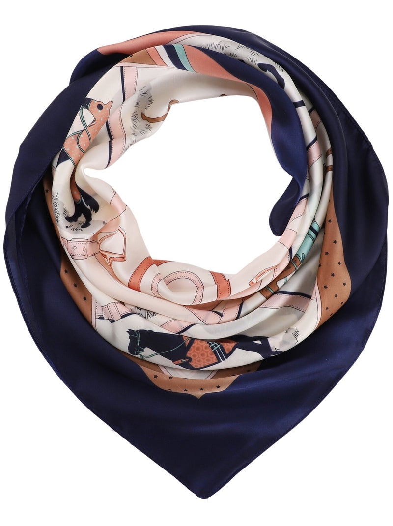 Pañuelo de Seda CABALLO Azul - Kiabi