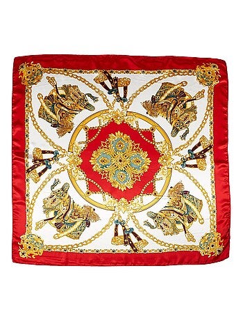 Pañuelo de seda cuadrado Saddle