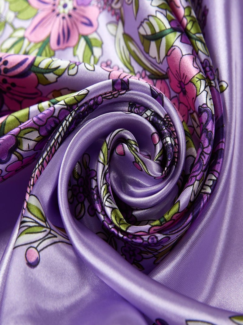 Pañuelo de seda cuadrado Treeflow Malva lila - Kiabi
