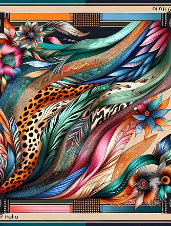 Pañuelo de seda Leo Feather