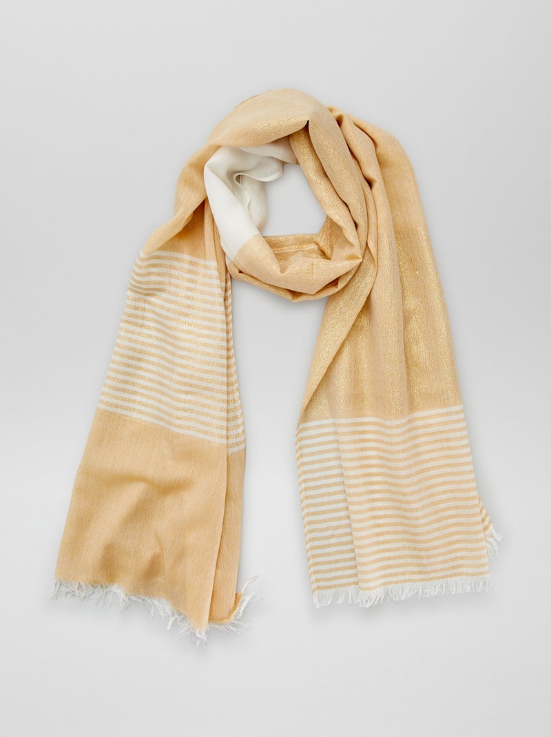 Pañuelo dorado con rayas camello - Kiabi