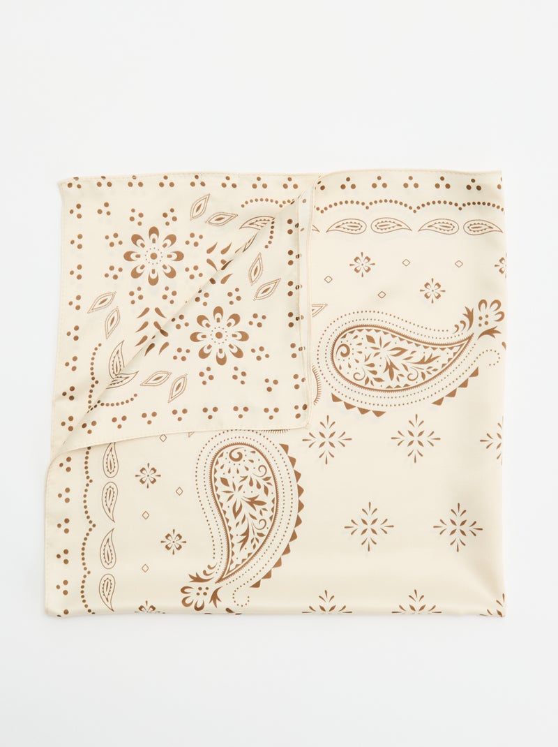 Pañuelo estampado Beige - Kiabi