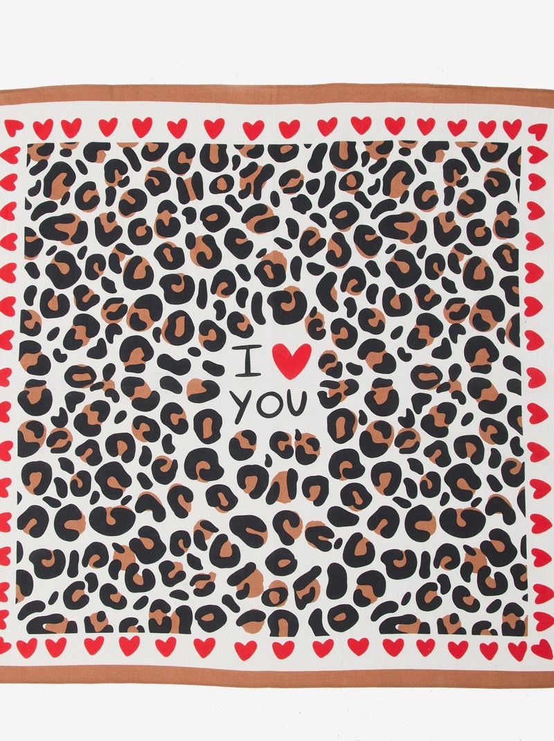 Pañuelo estampado cuadrado (65x65 cm) 'Agathe Sorlet x Kiabi' - San Valentín Blanco - Kiabi