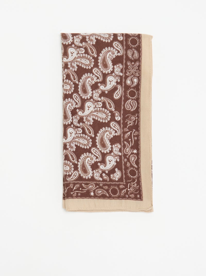 Pañuelo estampado de bandana Marron - Kiabi