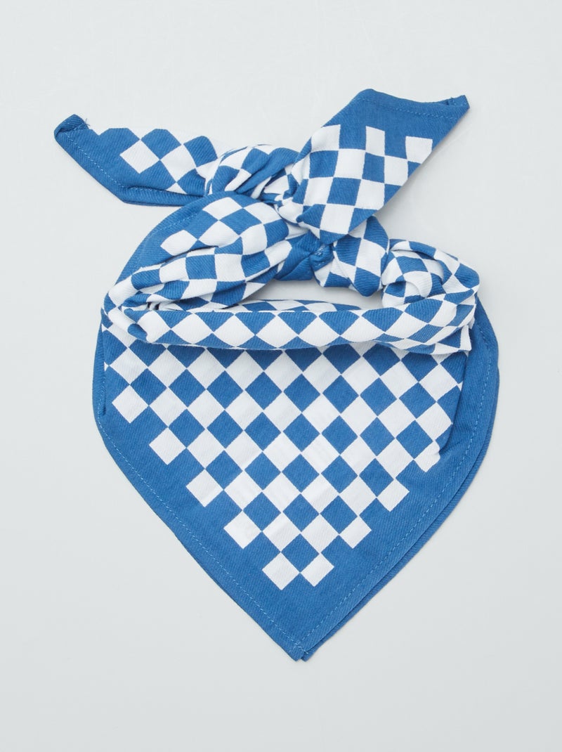 Pañuelo estampado de 'damero' AZUL - Kiabi