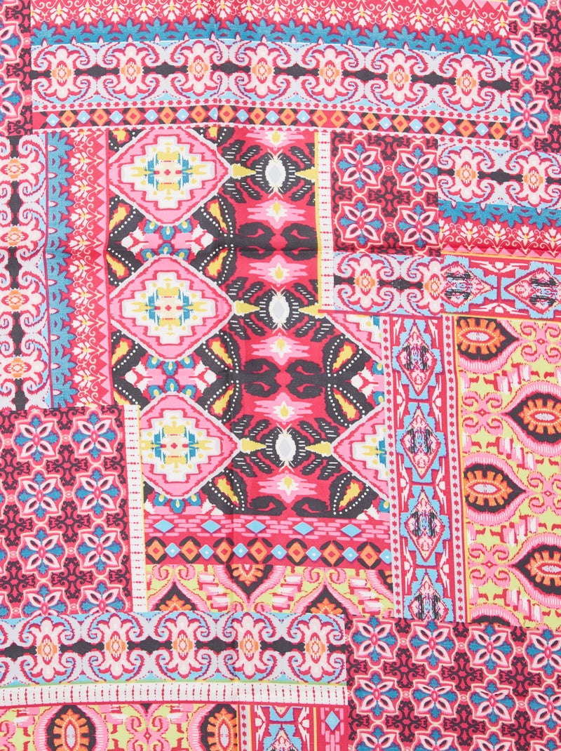 Pañuelo estampado de efecto satinado ROSA - Kiabi