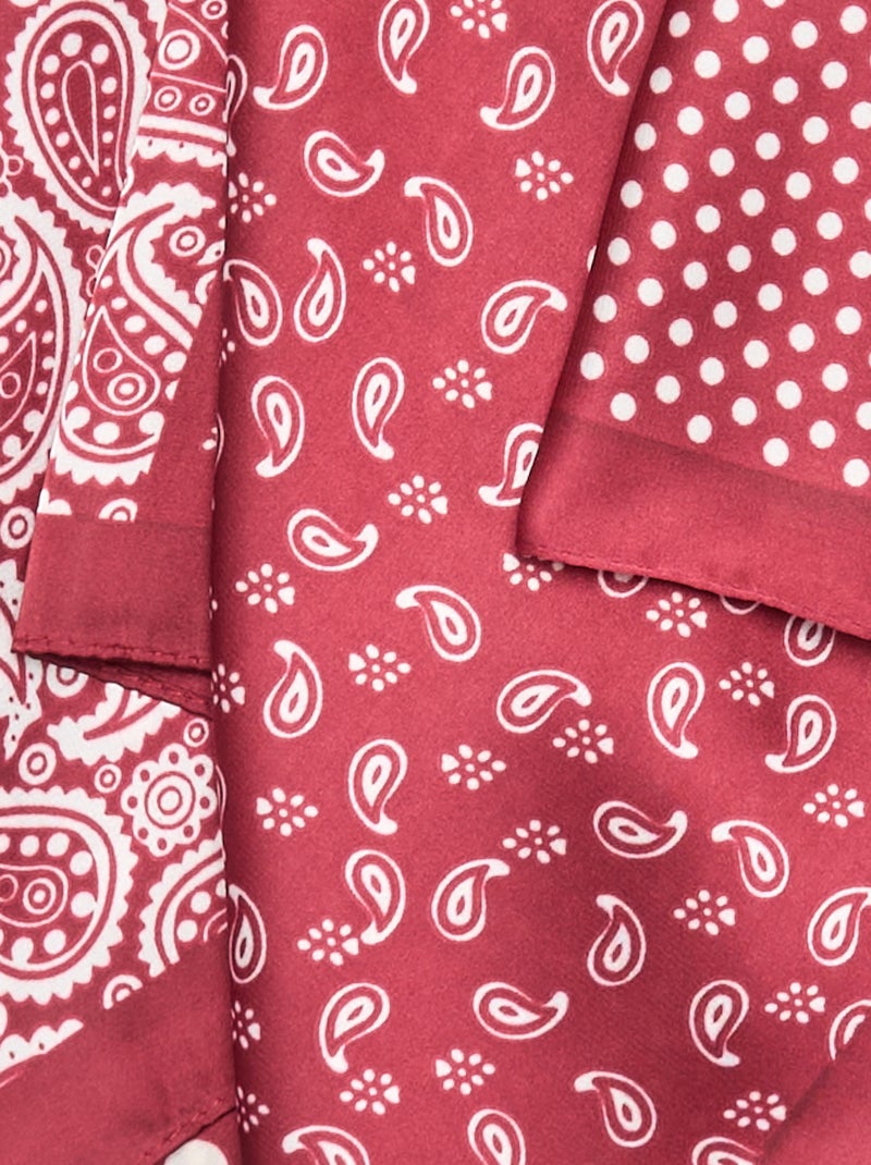 Pañuelo estampado de 'lunares' y 'bandana' Rojo - Kiabi