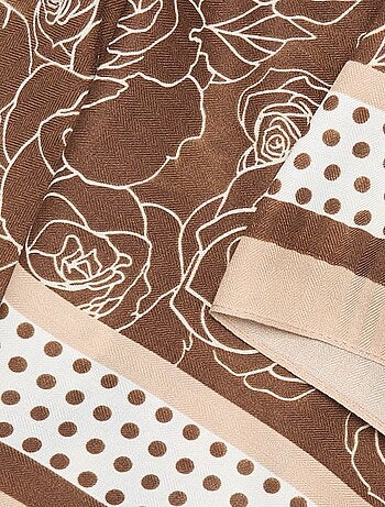 Pañuelo estampado \'rosas\' y \'lunares\'