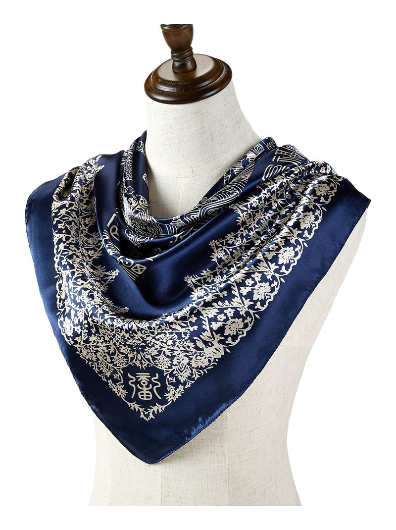 Pañuelo Seda Asia Azul marino - Kiabi