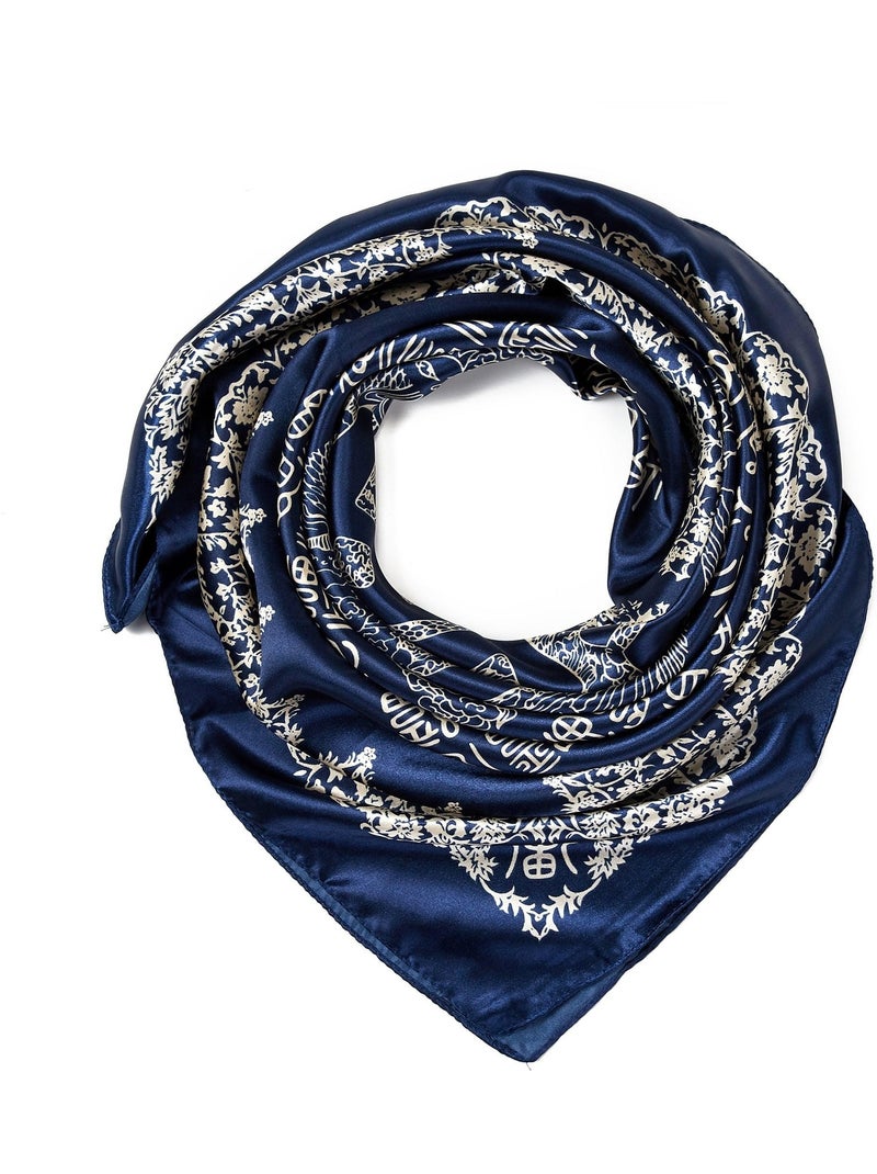 Pañuelo Seda Asia Azul marino - Kiabi