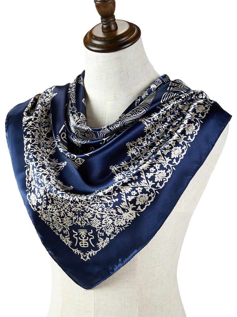 Pañuelo Seda Asia Azul marino - Kiabi
