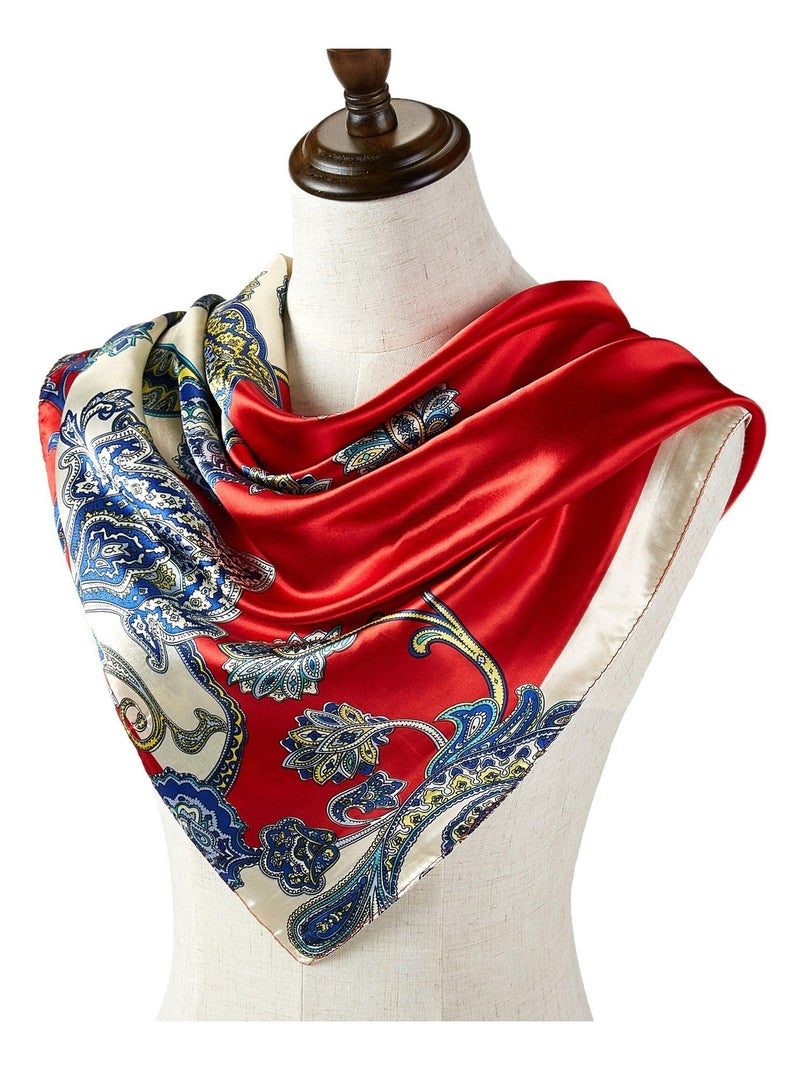 Pañuelo Seda Barroco Rojo - Kiabi