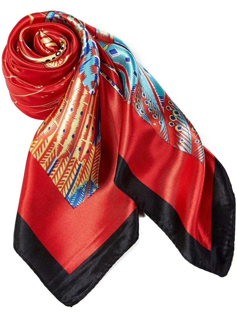 Pañuelo Seda Pluma Rojo - Kiabi