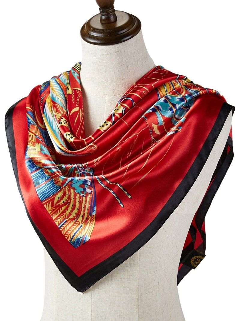 Pañuelo Seda Pluma Rojo - Kiabi