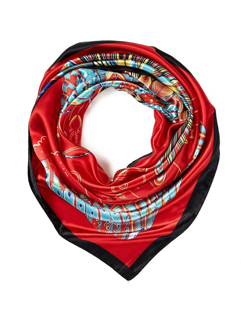 Pañuelo Seda Pluma Rojo - Kiabi