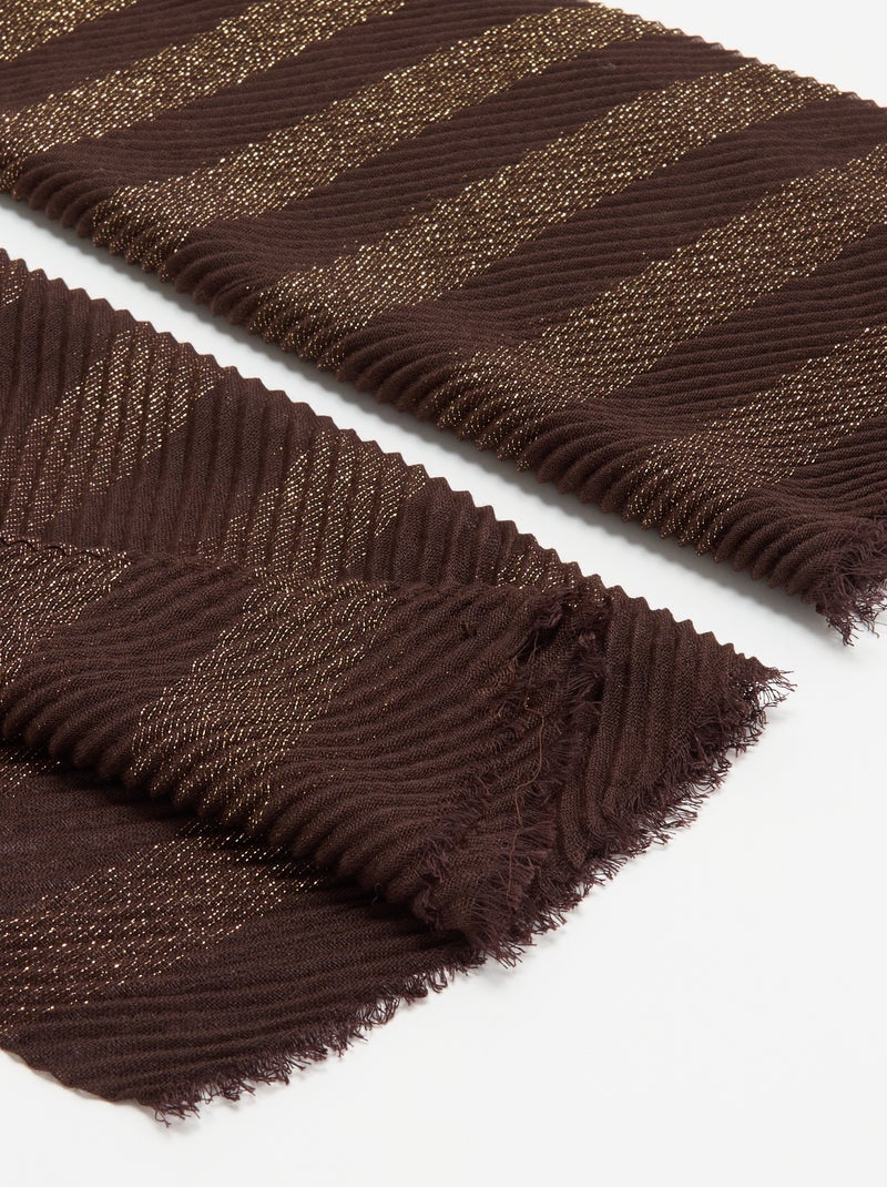 Pañuelo tipo bufanda arrugado con hilos brillantes Marron - Kiabi