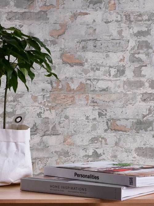 Papel pintado de ladrillo usado Berlín - Kiabi Papel pintado de ladrillo usado Berlín - Kiabi