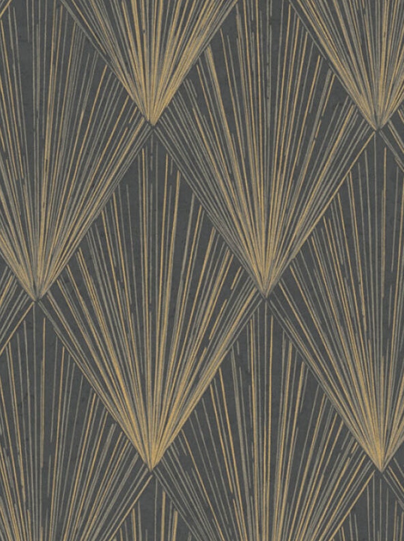 Papel pintado geométrico dorado Multicolor - Kiabi