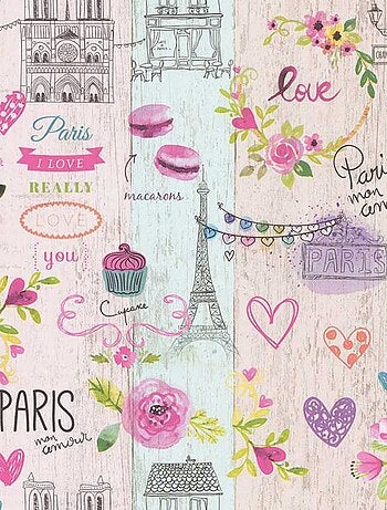 Papel pintado LUTECE estampado Paris girly