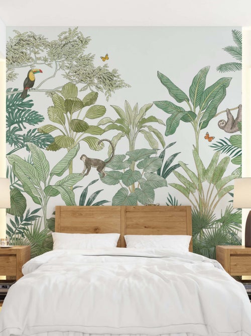 Papel pintado panorámico tropical no tejido - Kiabi