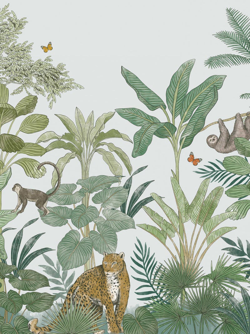Papel pintado panorámico tropical no tejido Verde - Kiabi