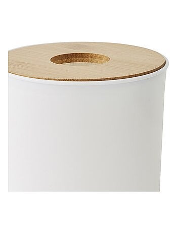 Papelera de algodón con tapa de bambú, 1,5 L
