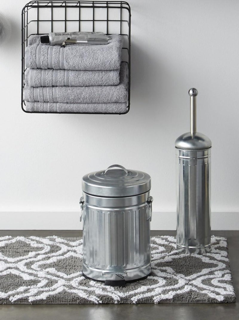 Papelera para baño con pedal 3 L de metal GALVA Guy Levasseur Gris - Kiabi