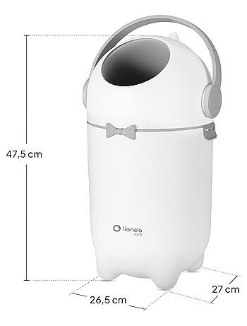 Papelera para pañales LIONELO Purebin - Hermética - 10 L - Para bolsas universales