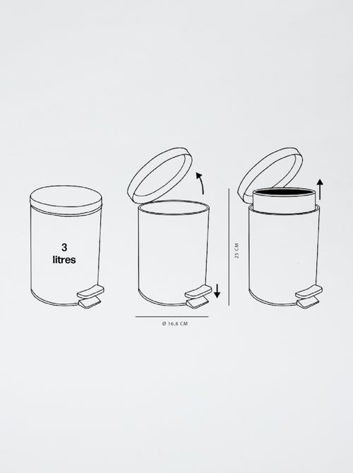 Papelera pequeña para baño - Kiabi