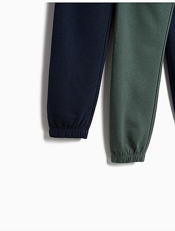 Paquete de 2 pantalones deportivos de peluche, mo fashion