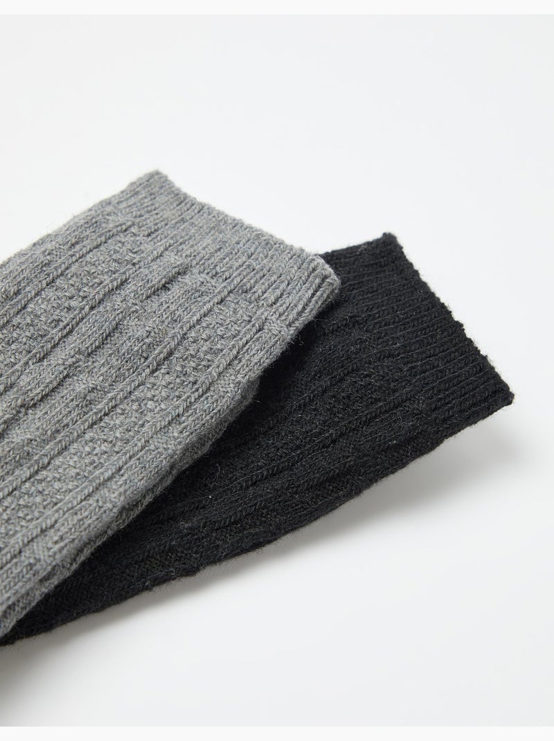 Paquete de 2 pares de calcetines de lana, MO Fashion Negro - Kiabi