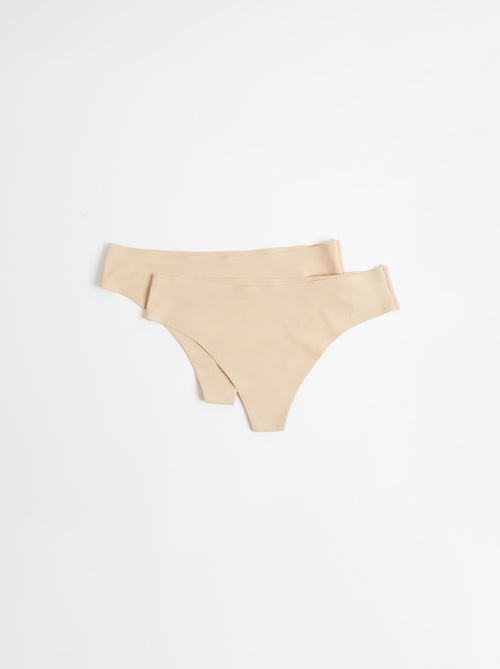 Paquete de 2 slips de tanga cortados con láser, MO Fashion - Kiabi