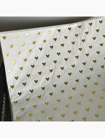 Paquete de 20 servilletas de papel con forma de corazón