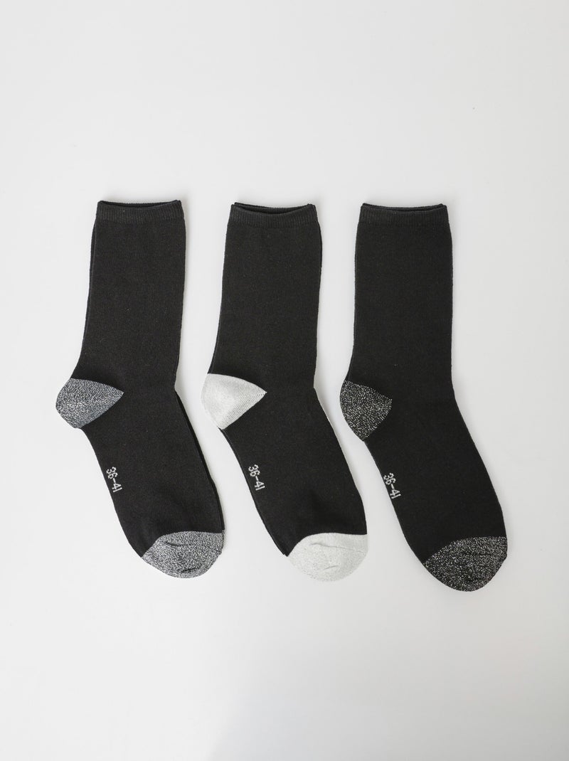 Paquete de 3 calcetines elegantes para la puntera y el talón. - AFIBEL Negro - Kiabi