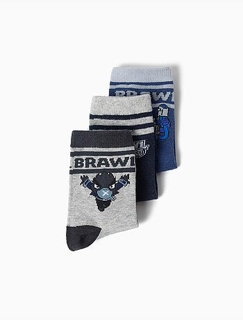 Paquete de 3 pares de calcetines 'brawl stars', mo fashion