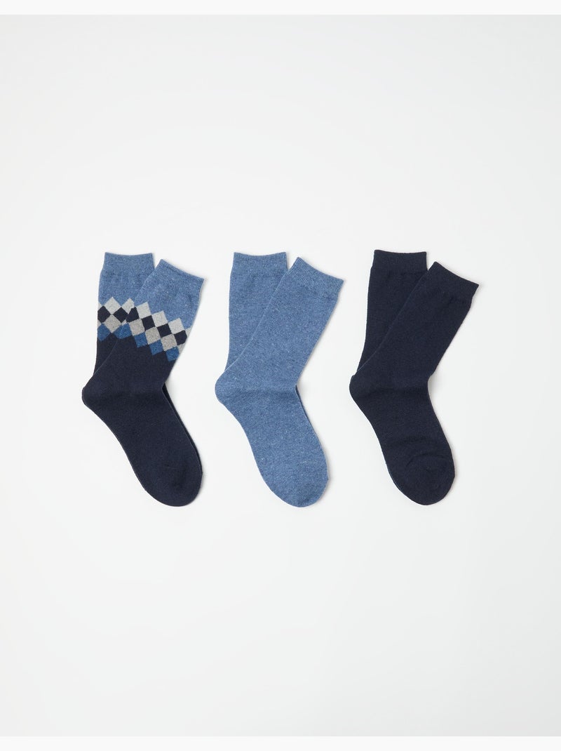 Paquete de 3 pares de calcetines, MO Fashion Azul - Kiabi