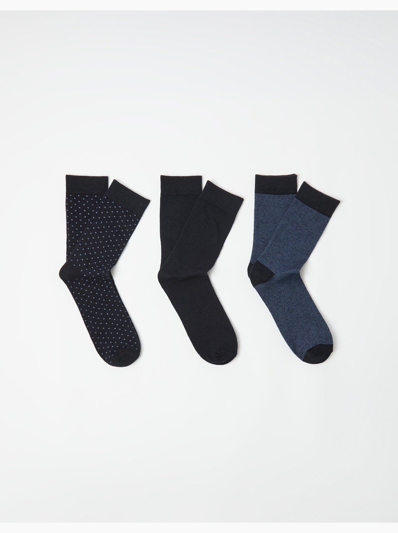 Paquete de 3 pares de calcetines, MO Fashion Azul - Kiabi