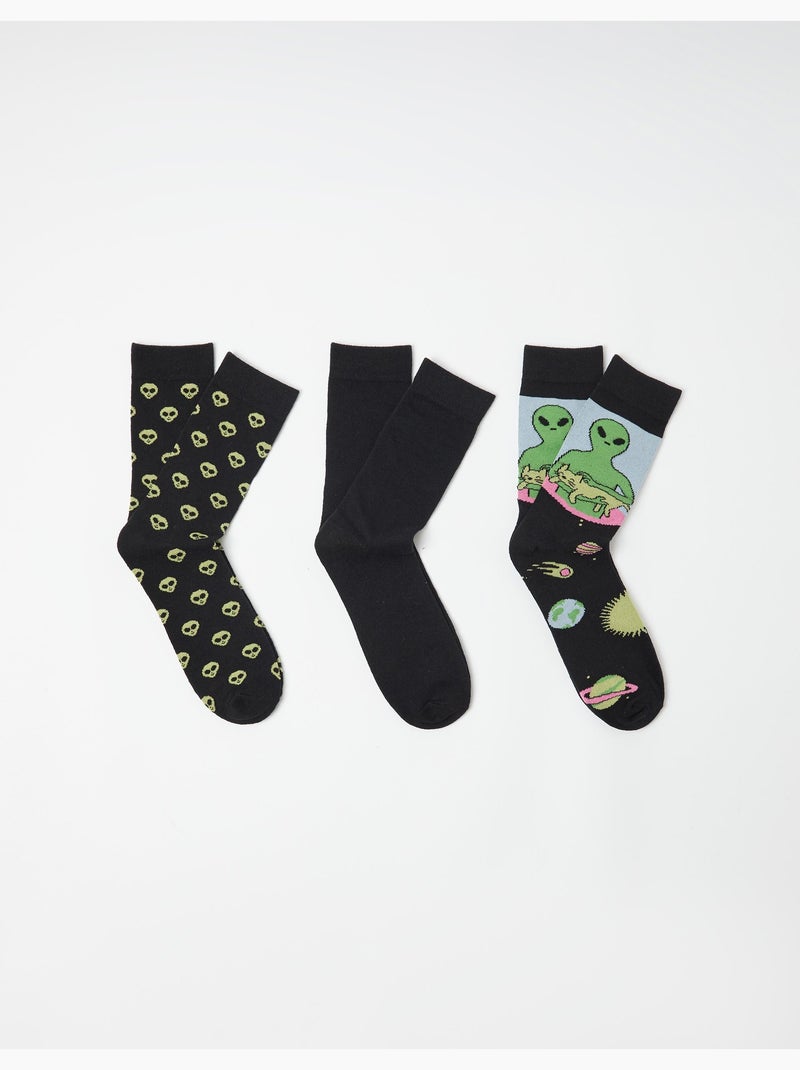 Paquete de 3 pares de calcetines, MO Fashion Negro - Kiabi