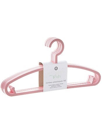 Juego de 6 perchas de plástico blanco para niños