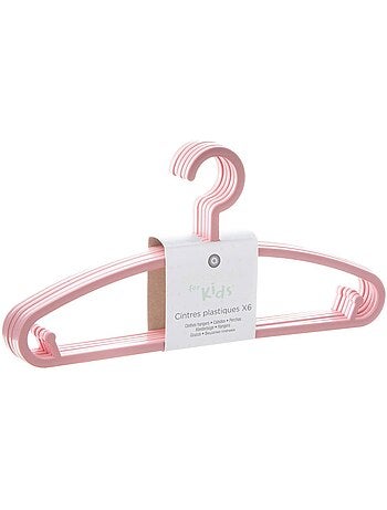 Juego de 6 perchas de plástico blanco para niños